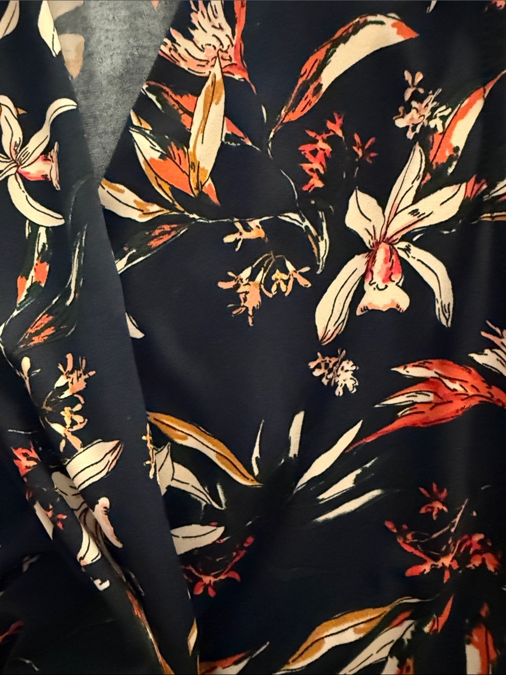 Sleeveless Floral Faux Wrap Midi Dress - Navy - Picture 6 of 6